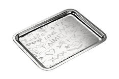 Silver Plated Graffiti Tray image 0